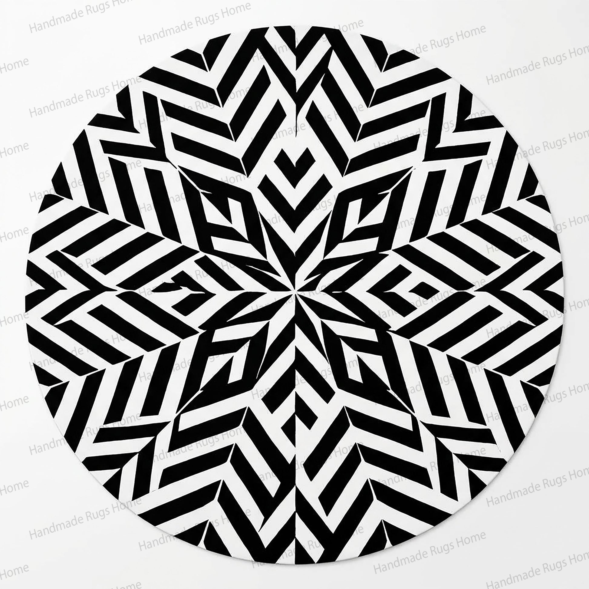 Premium quality sunburst design round rug.