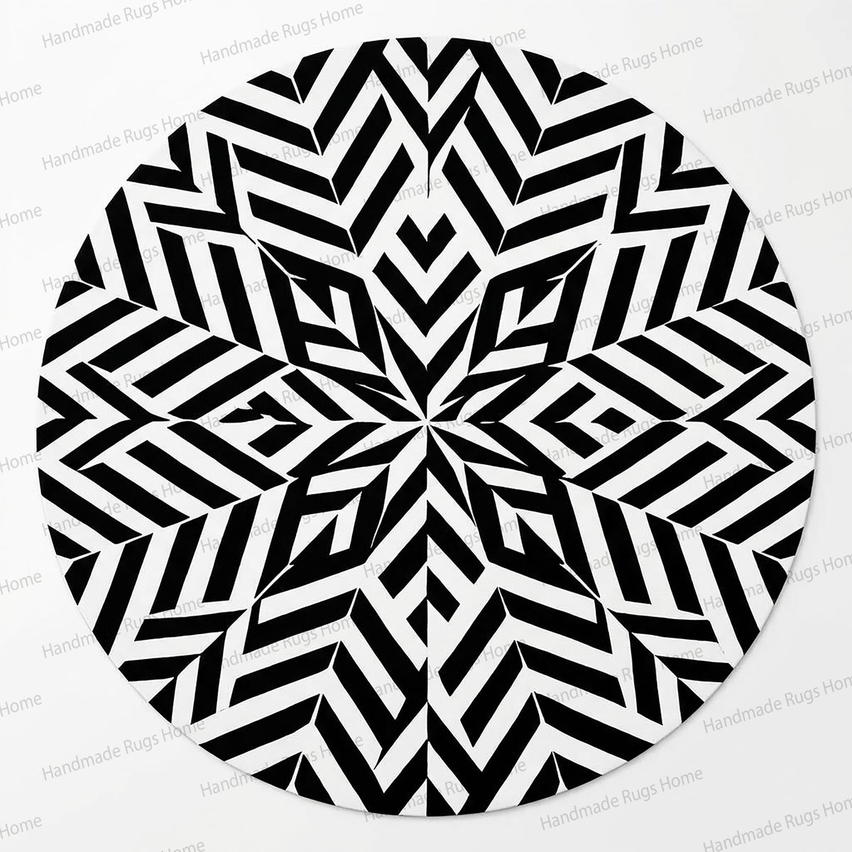Premium quality sunburst design round rug.