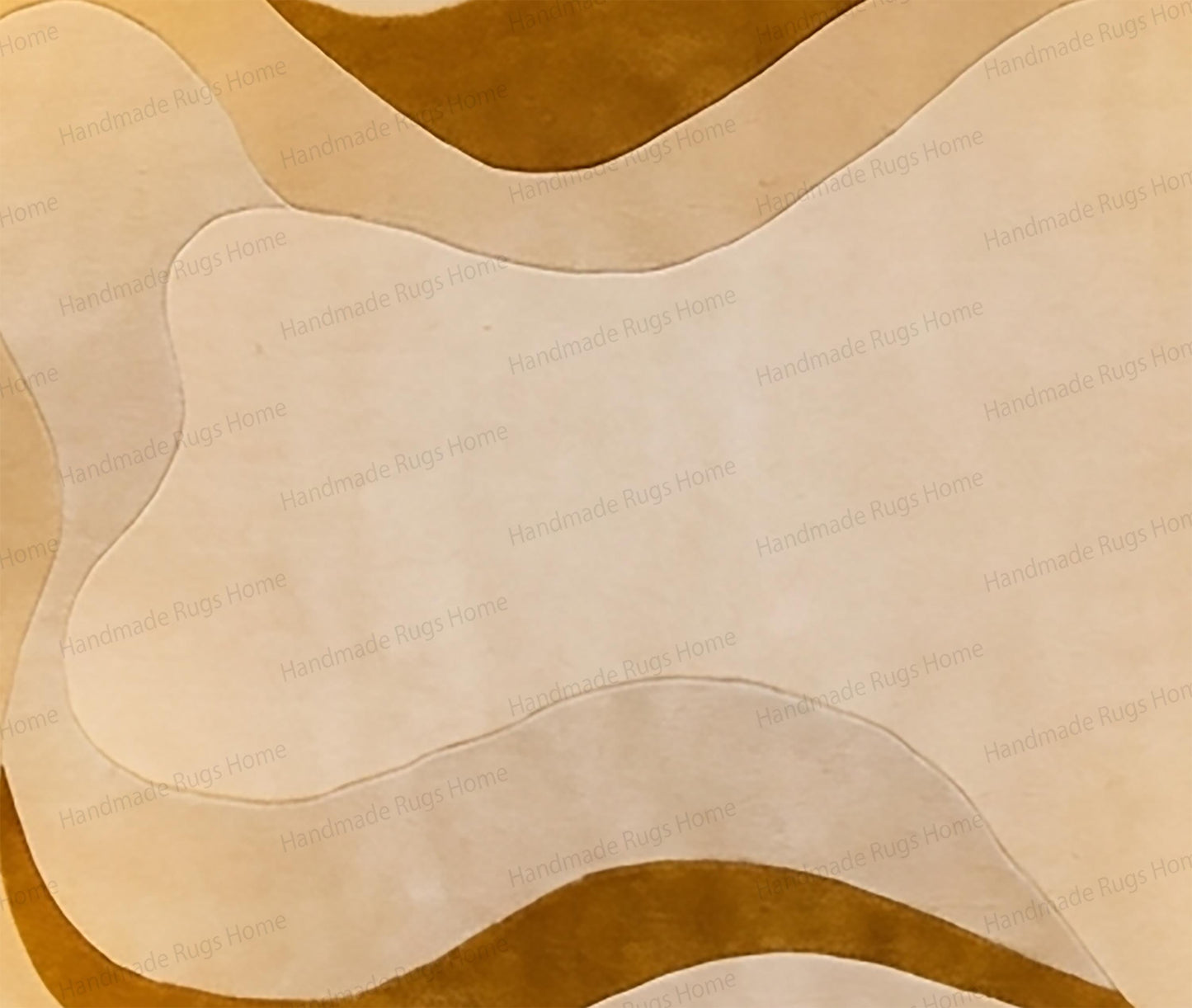 Hand-Tufted Wool Rug: Earth Toned Sunburst Abstract Floor Art
