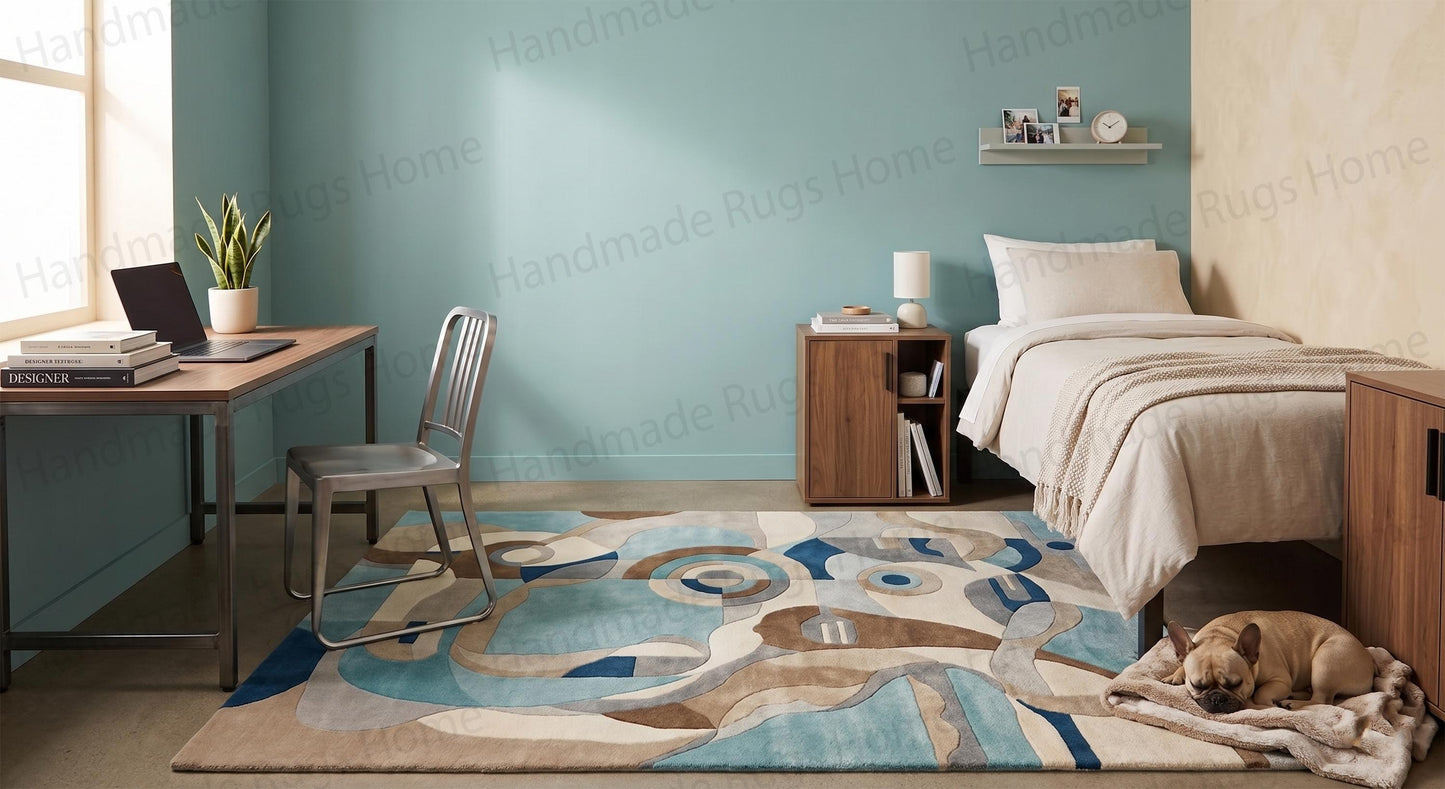 High-quality thick pile bedroom decor accent piece.

Handcrafted modern art aesthetic rug with grey and cream accents.

Large rectangular interior design focal point highlighting swirling graphics.

Premium natural fiber floor art showcasing distinct carved high-low textures.

Stylish office decorative rug mixing light cerulean and dark chocolate shades.