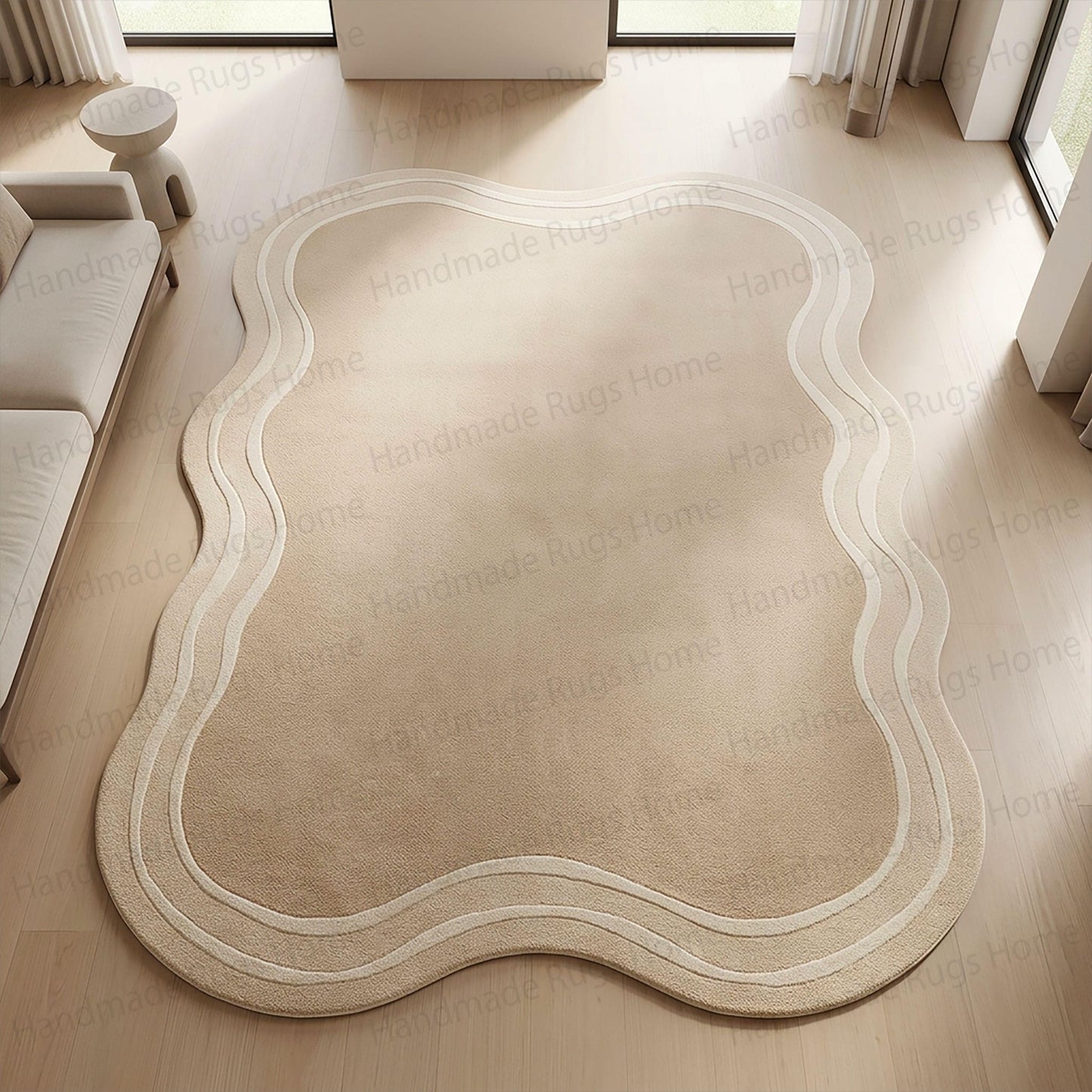 Oasis Contour: Organic Asymmetrical Hand-Tufted Wool Rug
