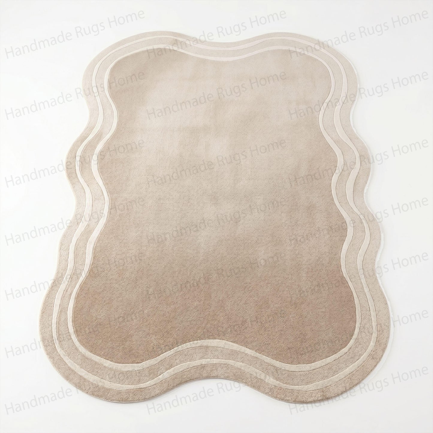 Oasis Contour: Organic Asymmetrical Hand-Tufted Wool Rug