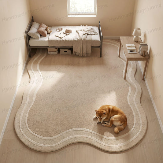 Oasis Contour: Organic Asymmetrical Hand-Tufted Wool Rug