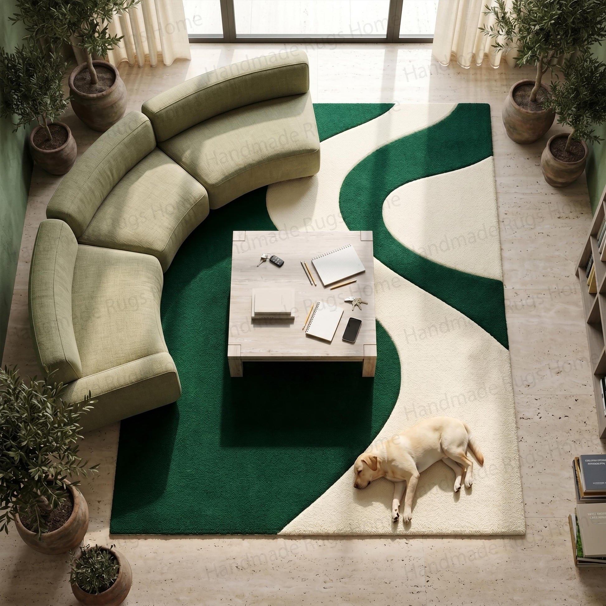 Kids building wooden blocks and drawing on a clean hygienic floor covering

Sleeping dog resting peacefully on gentle textured textile fibers

Sophisticated room aesthetic featuring bold asymmetrical rug designs

Artisan handmade woolen mat providing excellent thermal and sound insulation

Biomorphic interior design element introducing organic flow into rigid architecture
