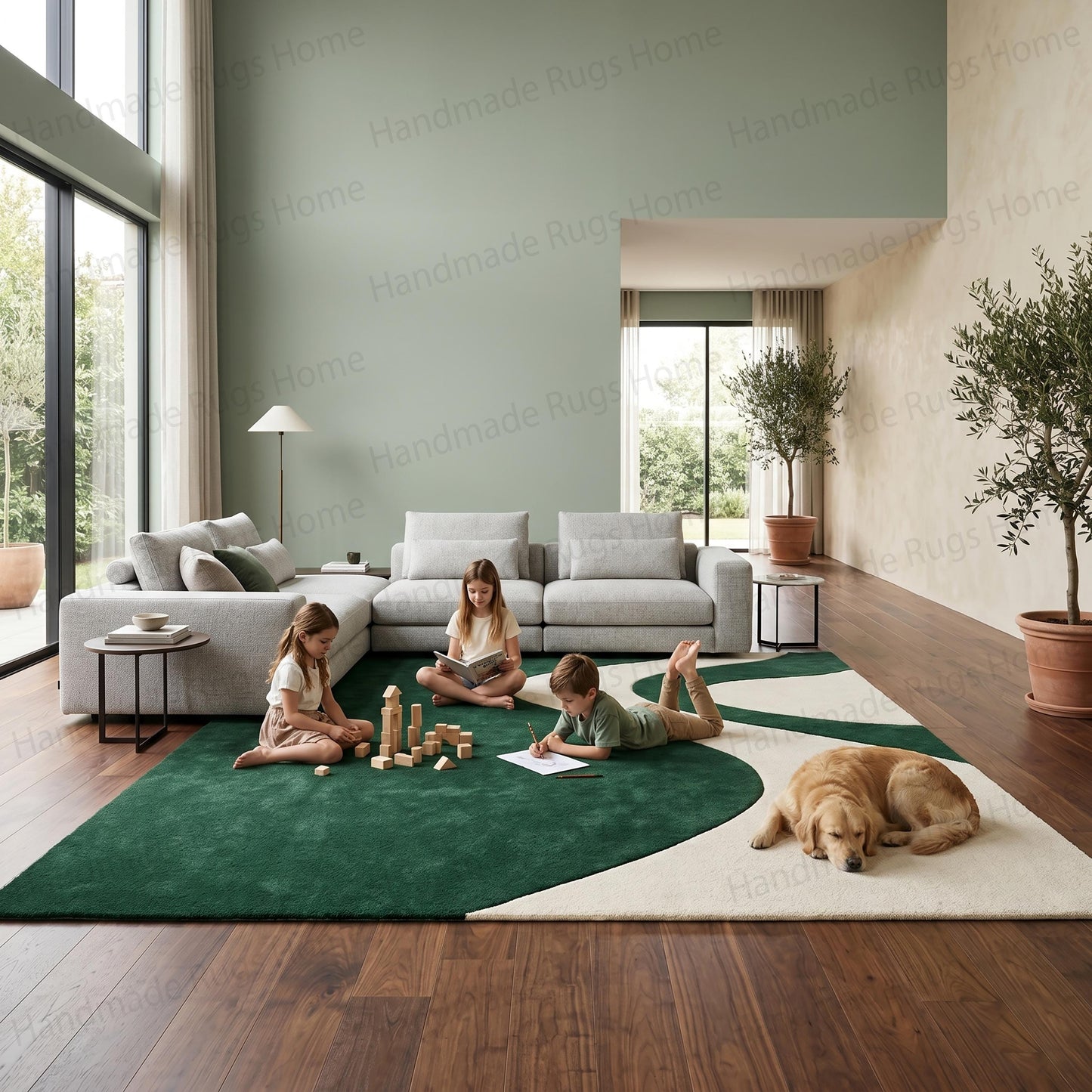 Elegant home decor centerpiece displaying unique curved lines

Plush natural fiber rug placed under a minimalist grey sectional sofa

Modern Scandinavian style living space anchored by a striking two-tone carpet

Durable stain-resistant wool rug perfect for kids and indoor pets

Wide angle view of a trendy lounge setup highlighting an aesthetic floor piece

Minimalist interior design enhanced by colorful artistic flooring

Handwoven premium quality rug adding rich texture to wooden floorboards