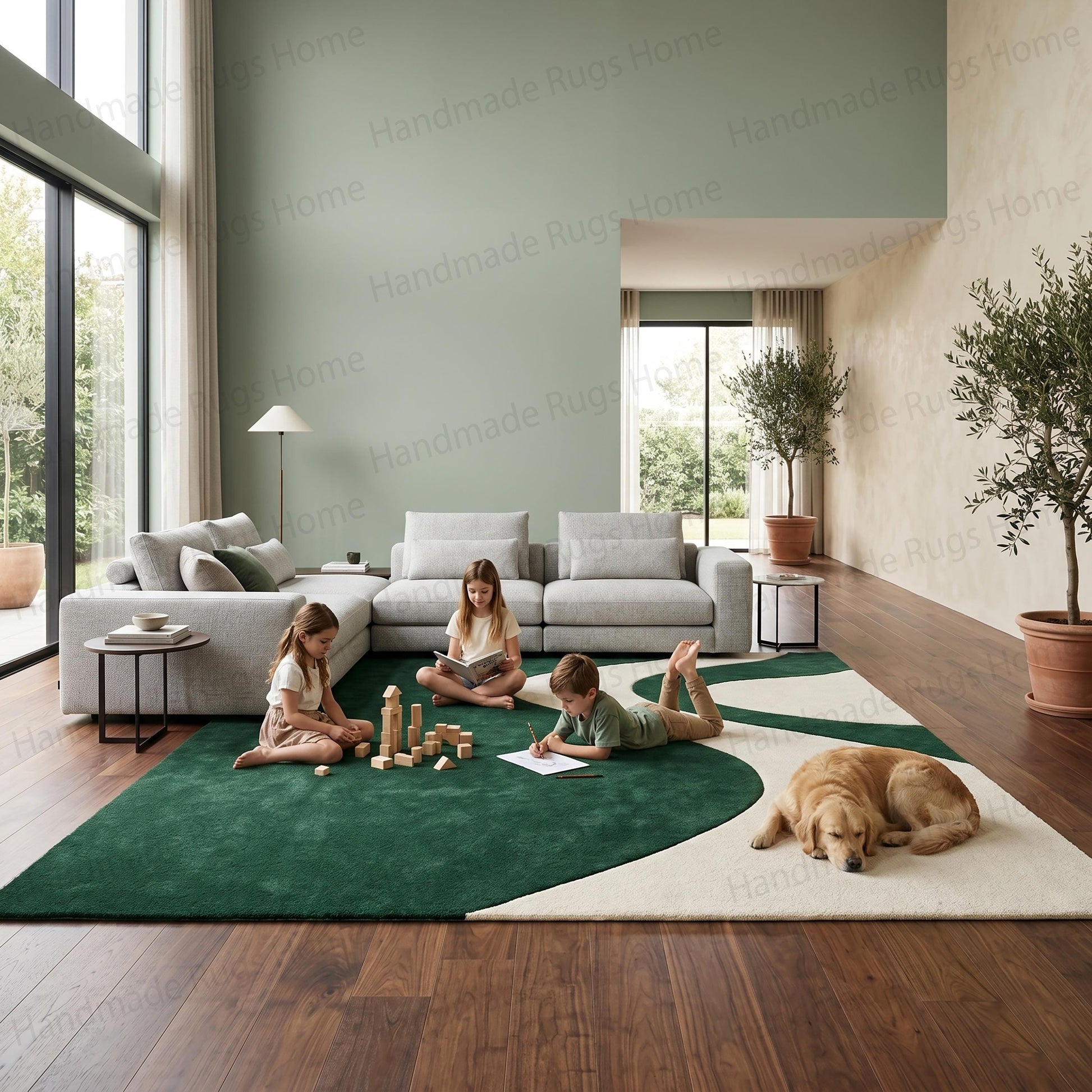 Elegant home decor centerpiece displaying unique curved lines

Plush natural fiber rug placed under a minimalist grey sectional sofa

Modern Scandinavian style living space anchored by a striking two-tone carpet

Durable stain-resistant wool rug perfect for kids and indoor pets

Wide angle view of a trendy lounge setup highlighting an aesthetic floor piece

Minimalist interior design enhanced by colorful artistic flooring

Handwoven premium quality rug adding rich texture to wooden floorboards
