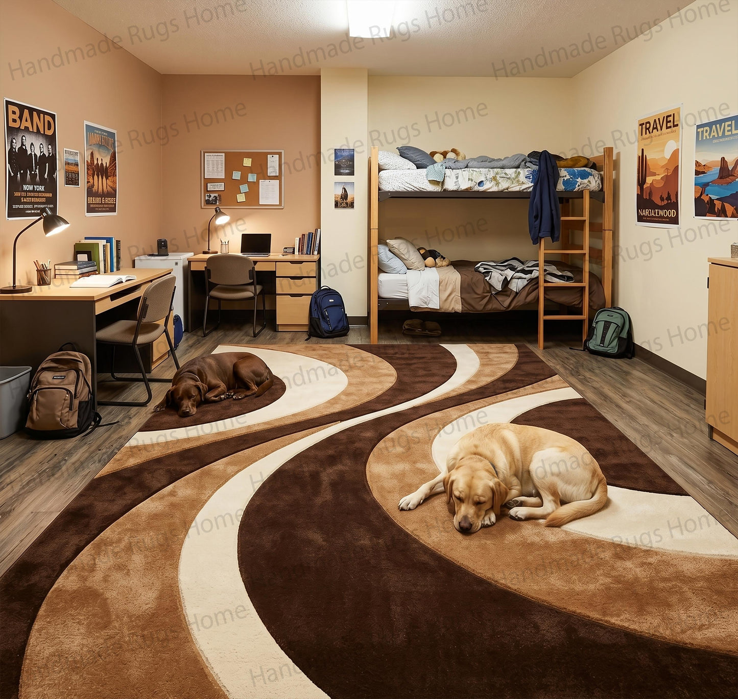 Hand-woven style tufted rug displaying geometric fluid patterns

Trendy brown aesthetic room grounding floor piece

Chocolate tan off-white curved stripe carpet top view

Artisan crafted abstract wave wool area rug layout

Cozy modern home flooring dynamic swirling design

Beautiful espresso beige contrast tufted wool rug texture

Sophisticated modern abstract wavy indoor floor covering