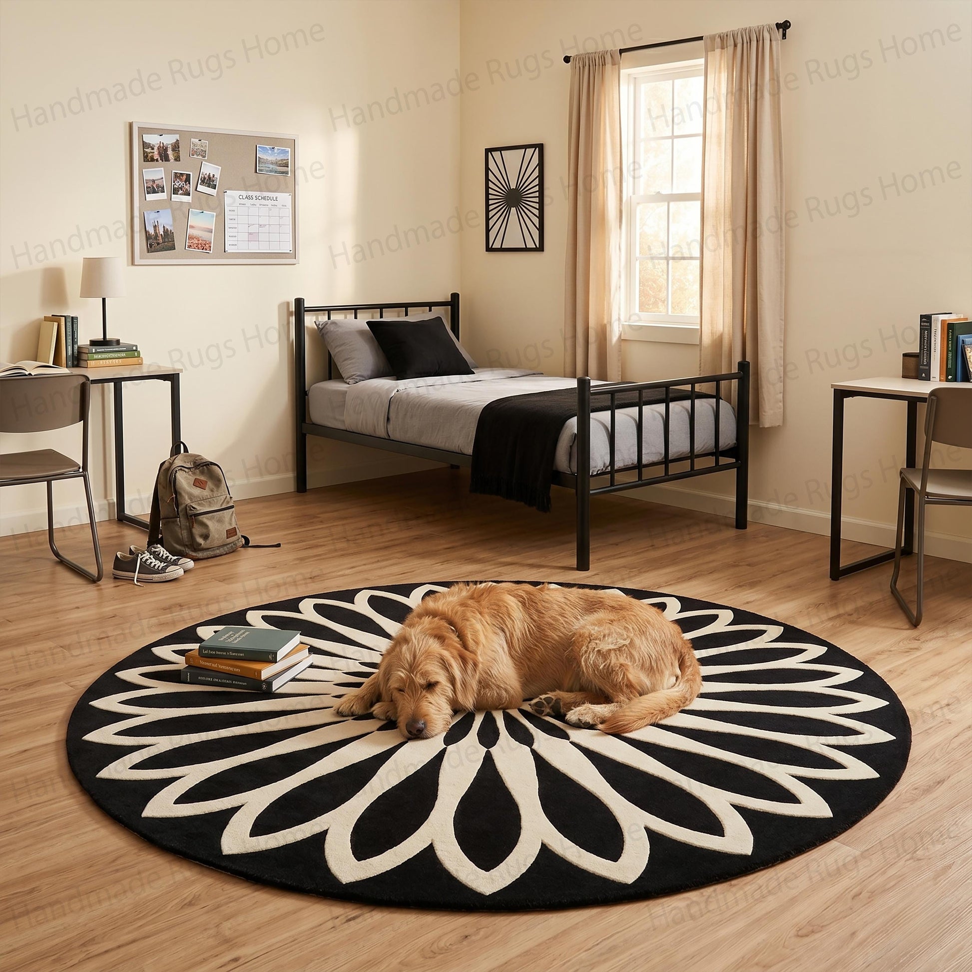 Clean catalog style product presentation of monochromatic rug