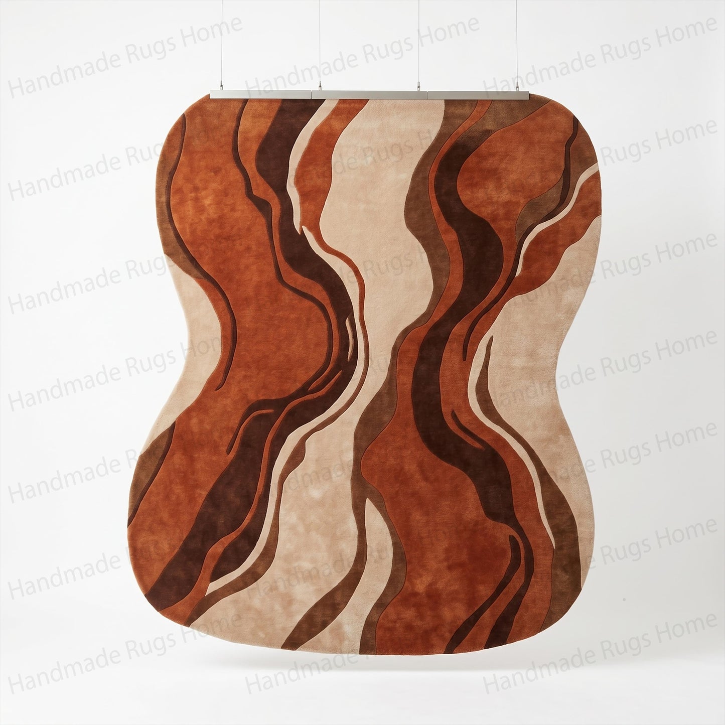 Sedona Canyon Abstract Asymmetrical Hand-Tufted Rug