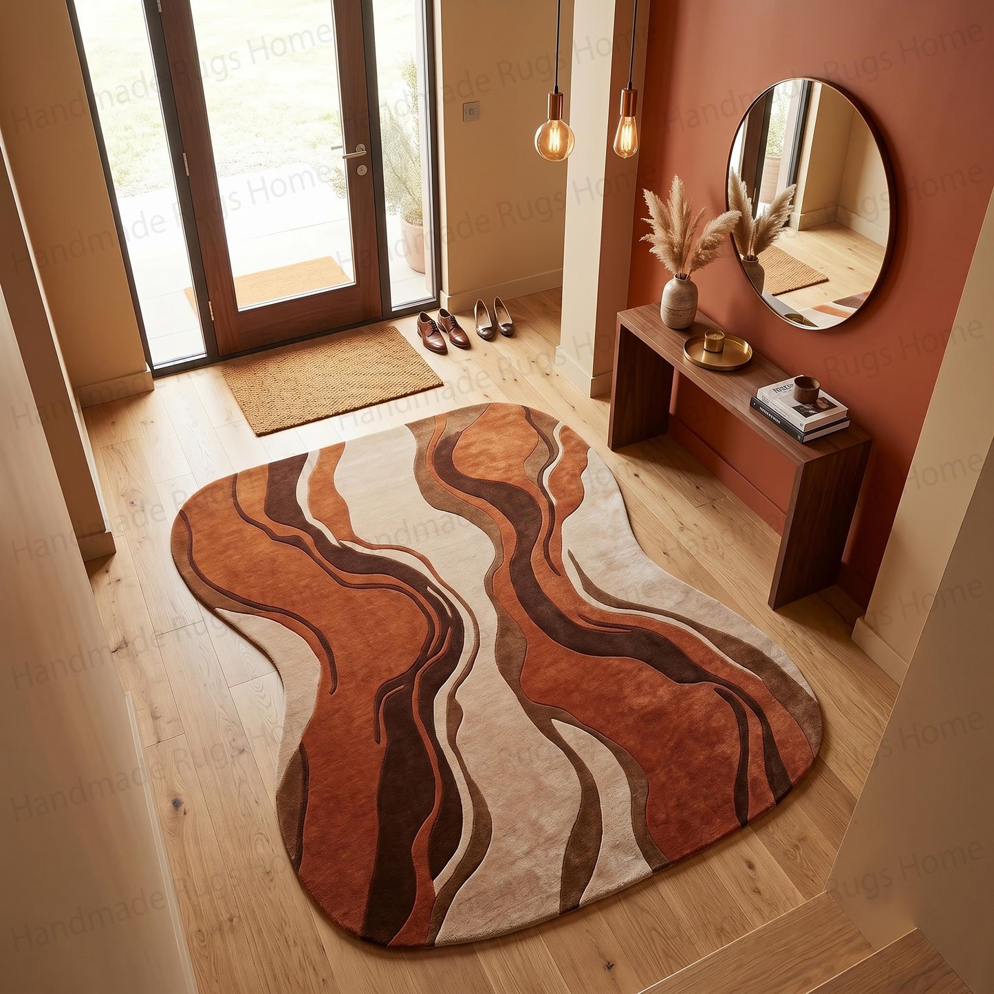 Sedona Canyon Abstract Asymmetrical Hand-Tufted Rug